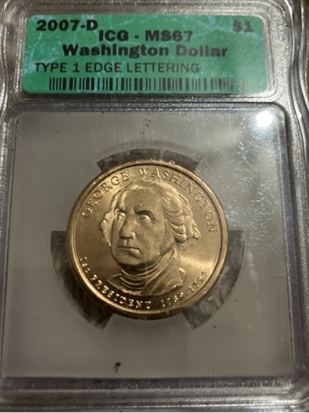 ICG-Certified Washington Dollar in Gold Tone (Gold)